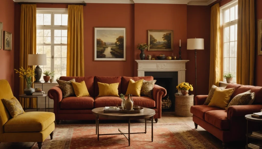 couleurs chaudes et cosy pour le salon