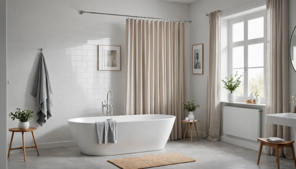 rideau de douche pour baignoire sans percer
